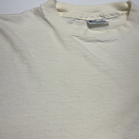 Vintage 90s Hanes Crop Top Shirt Adult XL White Single Stitch USA - Picture 5 of 12